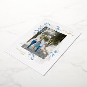 Vrolijk kerstblauw Waterverf ventilatorlicht Lijst Folie Feestdagenkaart (Gedraaid)