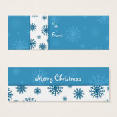 Vrolijk kerstblauw wit sneeuwvlokken cadeau Labels Mini Visitekaartjes (Voorkant /achterkant)