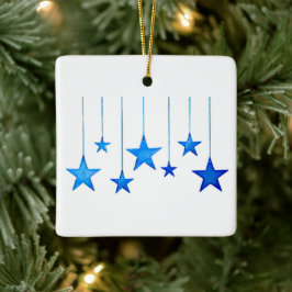 Vrolijk kerstblauwe ster Decoratie met tekst