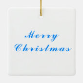 Vrolijk kerstblauwe ster Decoratie met tekst (Achterkant)