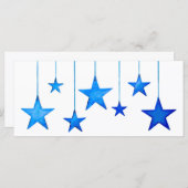 Vrolijk kerstblauwe ster Decoratie met tekst (Voorkant / Achterkant)