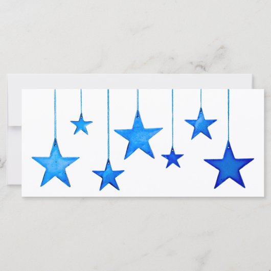 Vrolijk kerstblauwe ster Decoratie met tekst (Voorkant)