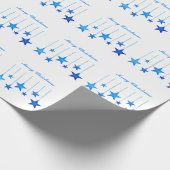 Vrolijk kerstblauwe ster Decoratie met tekst Cadeaupapier (Hoek)