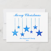 Vrolijk kerstblauwe sterren met platte tekaart (Voorkant)