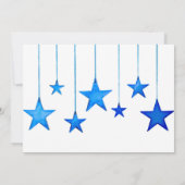 Vrolijk kerstblauwe sterren met platte tekaart (Achterkant)