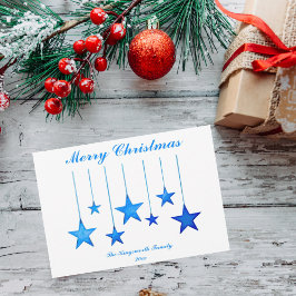 Vrolijk kerstblauwe sterren met platte tekaart