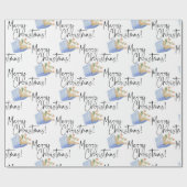 Vrolijk kerstboek met bloemen cadeaupapier (Vlak)