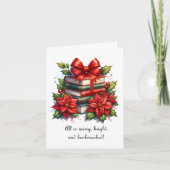 Vrolijk kerstboekliefhebber kaart (Voorkant)