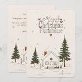 Vrolijk kerstboerderij wintervakantie Kaart. Kaart (Voorkant / Achterkant)