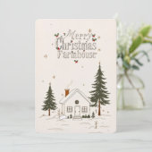 Vrolijk kerstboerderij wintervakantie Kaart. Kaart (Staand voorkant)