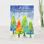 Vrolijk kerstbomen Abstract Kaart (Voorkant)