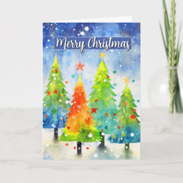 Vrolijk kerstbomen Abstract Kaart