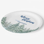 Vrolijk kerstbomen bos Waterverf script Papieren Bordje (Gekanteld)