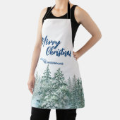 Vrolijk kerstbomen bos Waterverf script Schort (Insitu)