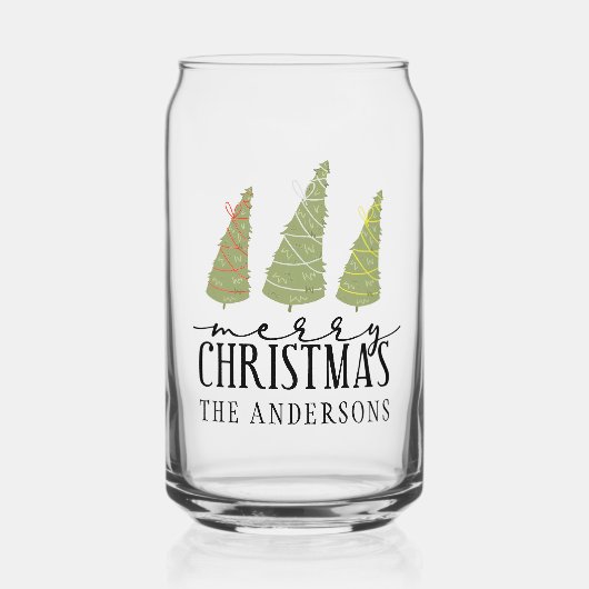 Vrolijk kerstbomen Moderne Feestdagen van het Manu Blikvorm Glas (Voorkant)
