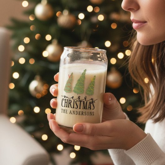 Vrolijk kerstbomen Moderne Feestdagen van het Manu Blikvorm Glas