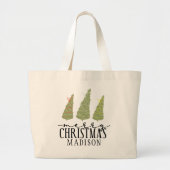 Vrolijk kerstbomen Moderne Feestdagen van het Manu Grote Tote Bag (Voorkant)