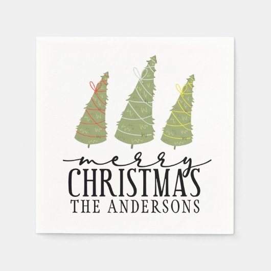 Vrolijk kerstbomen Moderne Feestdagen van het Manu Servet (Voorkant)
