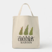 Vrolijk kerstbomen Moderne Feestdagen van het Manu Tote Bag (Achterkant)