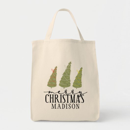 Vrolijk kerstbomen Moderne Feestdagen van het Manu Tote Bag (Voorkant)