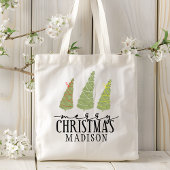 Vrolijk kerstbomen Moderne Feestdagen van het Manu Tote Bag