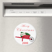 Vrolijk kerstbomen Rood  kruipertje Magneet (Insitu (Vaatwasser))