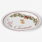 Vrolijk kerstboog en klokken slinger papieren bordje (Gekanteld)