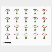 Vrolijk kerstboom Cadeaus feestelijke vakantie Ronde Sticker (Vel)