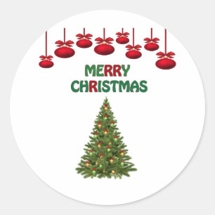 Vrolijk kerstboom Cadeaus feestelijke vakantie Ronde Sticker