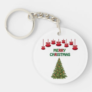 Vrolijk kerstboom Cadeaus feestelijke vakantie Sleutelhanger