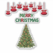 Vrolijk kerstboom Cadeaus feestelijke vakantie Sticker (Voorkant)