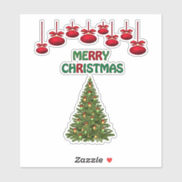 Vrolijk kerstboom Cadeaus feestelijke vakantie Sticker