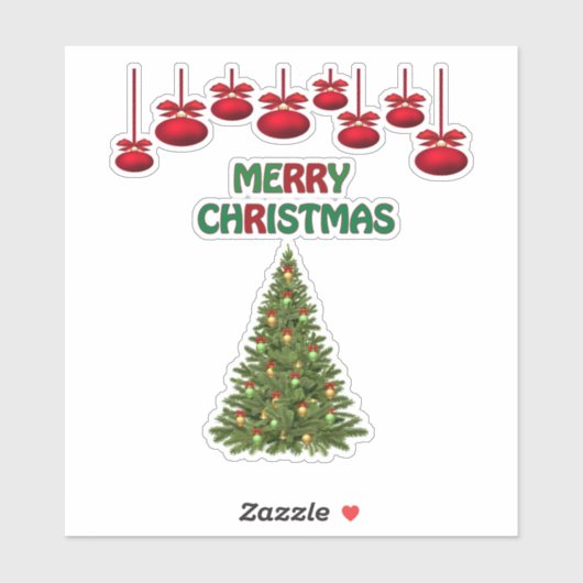 Vrolijk kerstboom Cadeaus feestelijke vakantie Sticker (Vel)