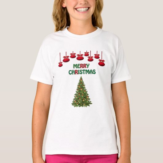 Vrolijk kerstboom Cadeaus feestelijke vakantie T-shirt (Voorkant)