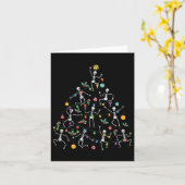 Vrolijk kerstboom dansen skelet Funny Hallow Kaart (Gele Bloem)