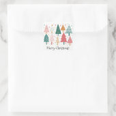 Vrolijk kerstboom eenvoudig minimalistisch vierkante sticker (Tas)