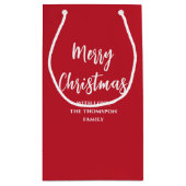 Vrolijk kerstboom eenvoudige buffel check patroon klein cadeauzakje (Achterkant)