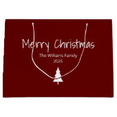 Vrolijk kerstboom eenvoudige typografie vakantie groot cadeauzakje (Voorkant)