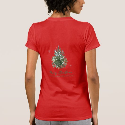 Vrolijk kerstboom en ster T-shirt (Achterkant)
