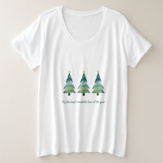 Vrolijk kerstboom en ster T-shirt (Design voorkant)