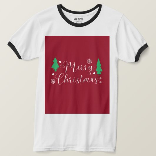Vrolijk kerstboom en ster T-shirt (Design voorkant)