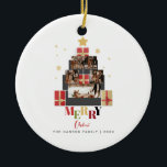 Vrolijk kerstboom familie foto collage keramisch ornament<br><div class="desc">Een Merry Christmas card keepsake ontwerp beschikt over een kerstboom foto collage die familie & vrienden zal verrukken dit vrolijke vakantie seizoen.</div>