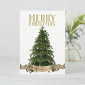 Vrolijk kerstboom feestelijk feestdagenkaart (Staand voorkant)
