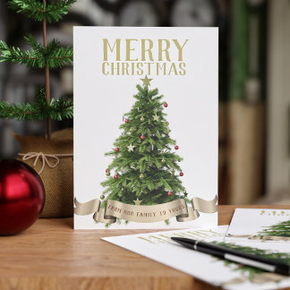 Vrolijk kerstboom feestelijk feestdagenkaart