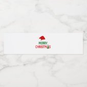 Vrolijk Kerstboom Feestelijke Santa's Red Pet Waterfles Etiket (Enkel label)