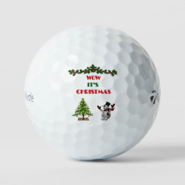 Vrolijk Kerstboom Feestelijke Vakantie Sneeuwman G Golfballen