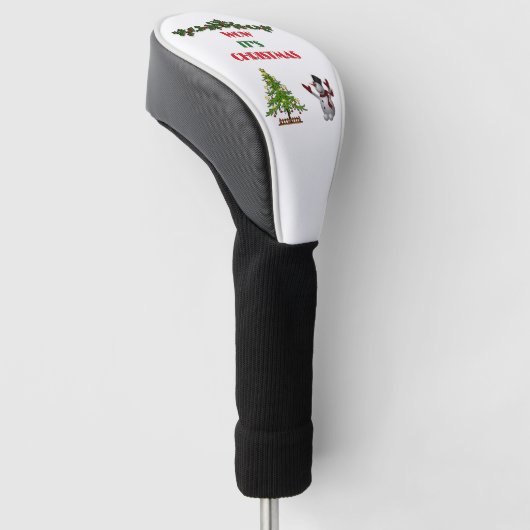 Vrolijk Kerstboom Feestelijke Vakantie Sneeuwman G Golfheadcover (Schuin)