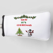 Vrolijk Kerstboom Feestelijke Vakantie Sneeuwman G Golfheadcover (Voorkant)