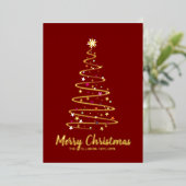 Vrolijk kerstboom Folie vakantie Kaart (Staand Voorkant)