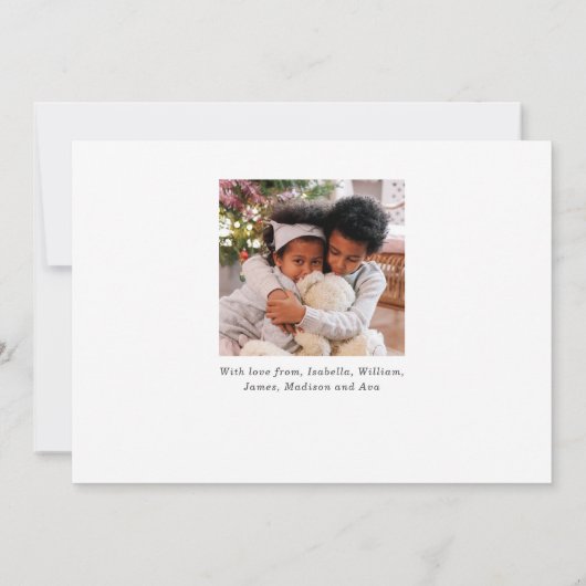 Vrolijk Kerstboom Fotocollage Rood Flat Feestdagenkaart (Achterkant)